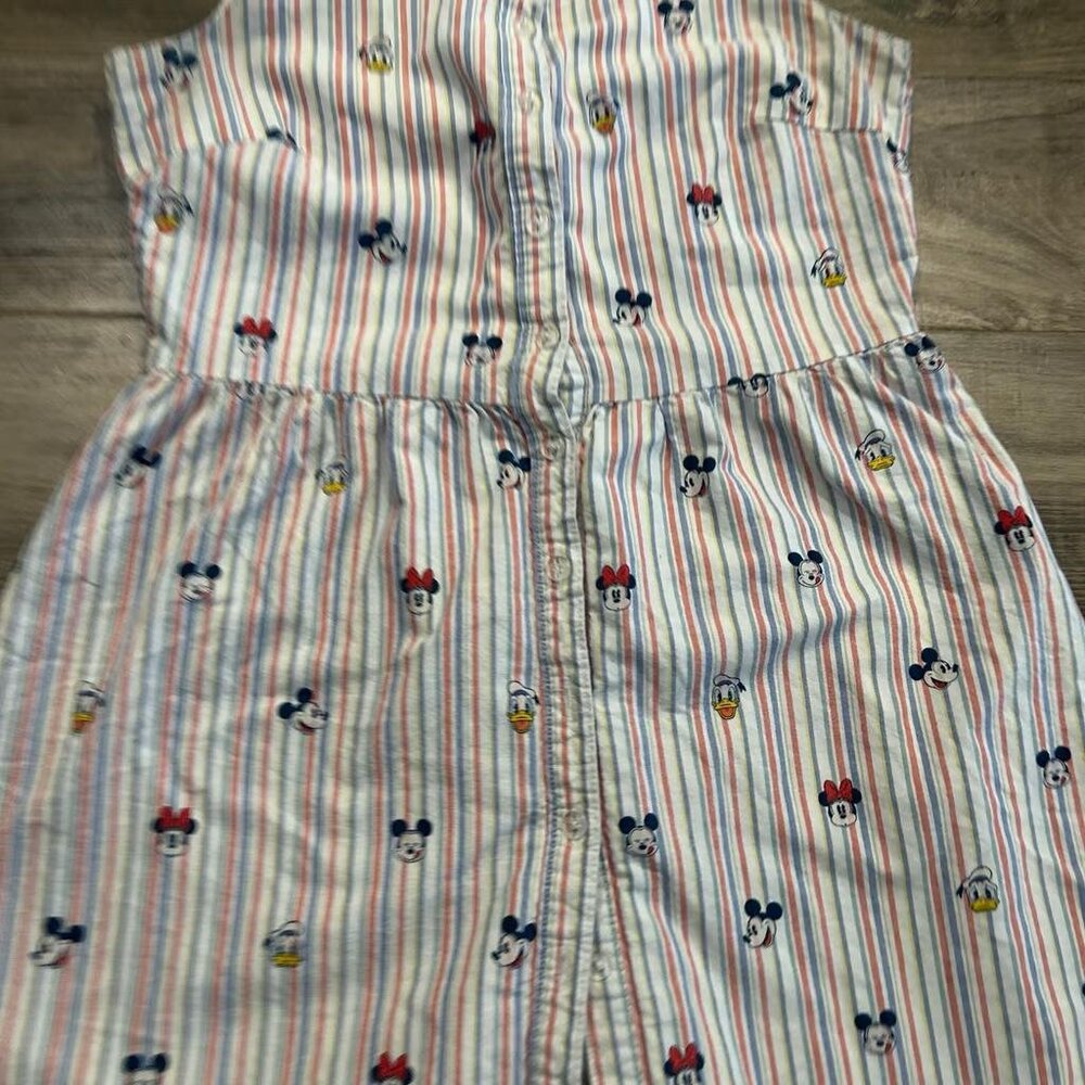 Disney Womens Characters Sun Dress Mickey Donald Minnie Pin Striped
